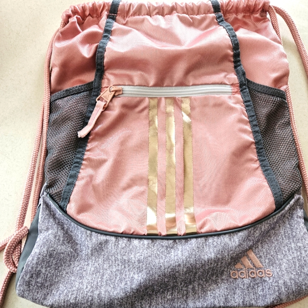 Pink Adidas Drawstring bag